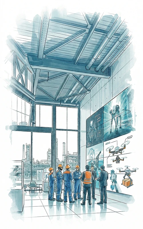 Petrochemical industry asset owners evaluating robotics and drone technology from 20+ pre-vetted vendors at Scaleport.