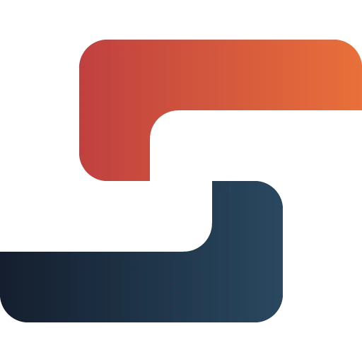 Scaleport logo in orange, red, and navy blue, forming an interlocking s-shape, for petrochemical services.